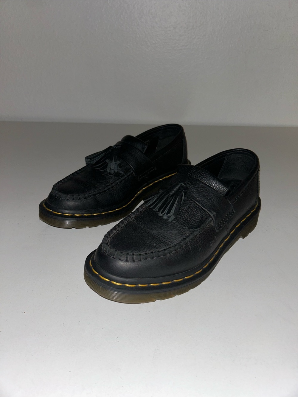 Dr. Martens Black Tassel Loafers with Yellow Stitching size women’s 7 - Picture 2 of 5
